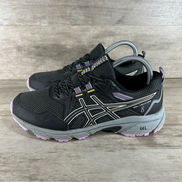 Asics Gel Venture 8 Trail Running Sneaker Black Purple Women 8 - Picture 5 of 11